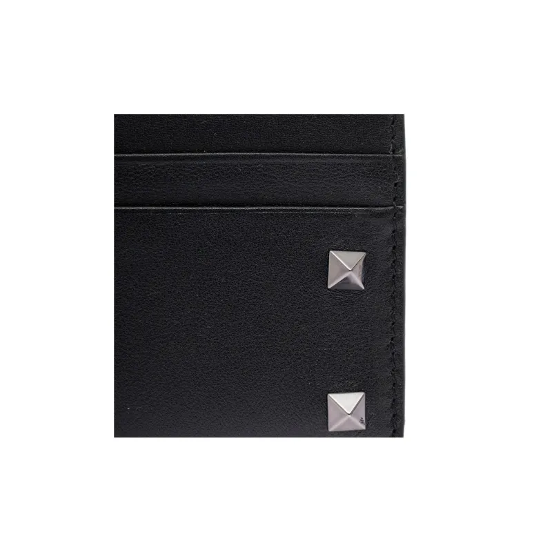 Valentino Leather Card Holder Men's Black-3