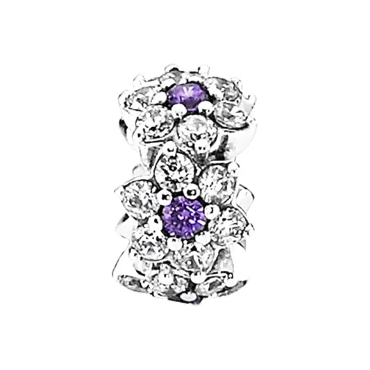 Pandora 925 Sterling Silver Pendants Unisex Silver/Purple-2