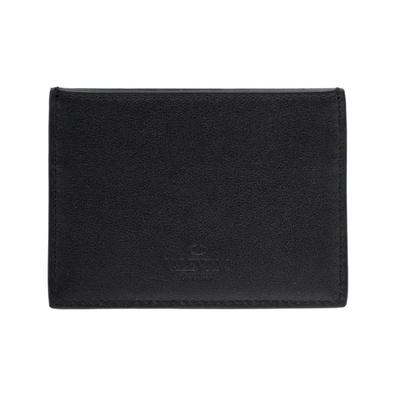 Valentino Leather Card Holder Men's Black-1