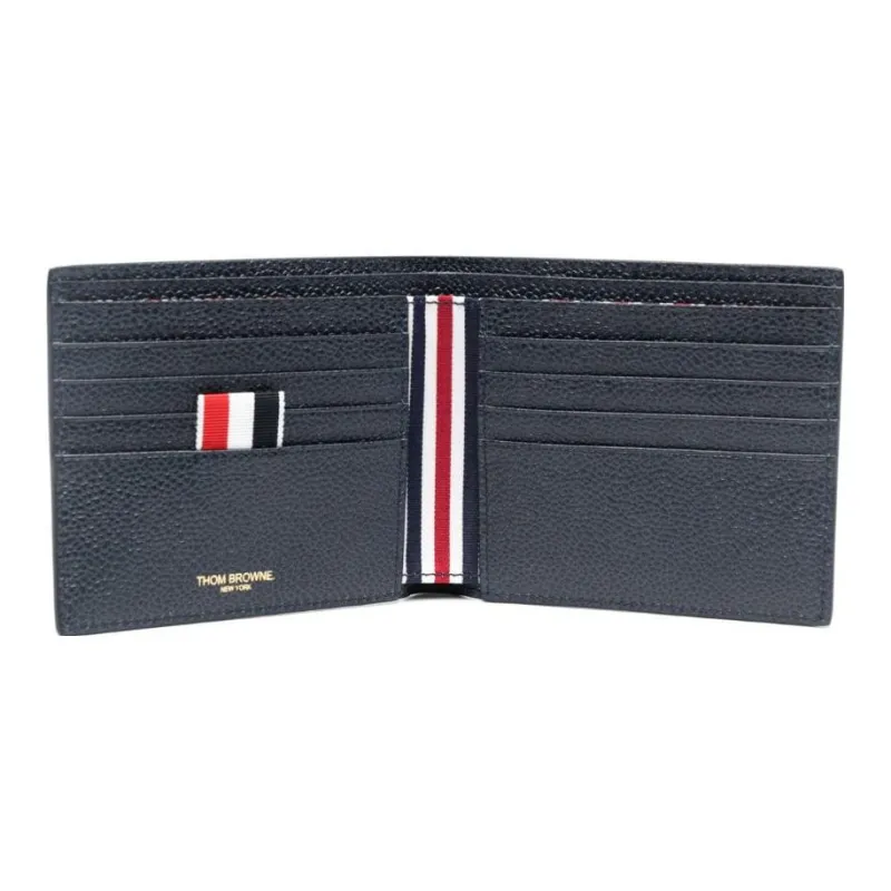 THOM BROWNE· Pebble Textured Calfskin Wallet Men's Marine Blue-2