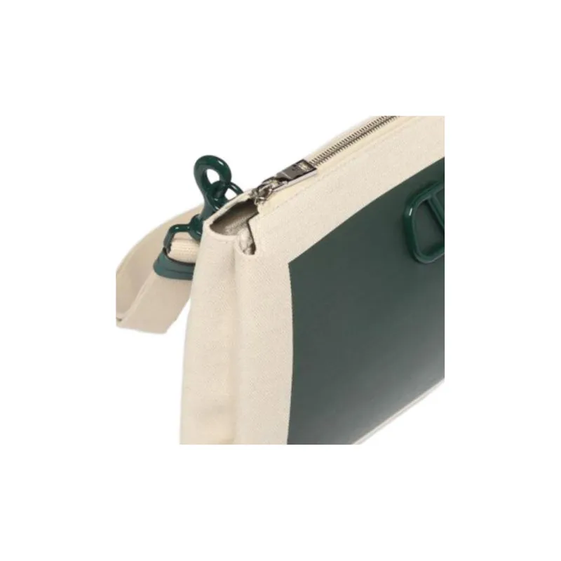 Valentino Canvas Crossbody Bag, Shoulder Bag Women's Green/White-3