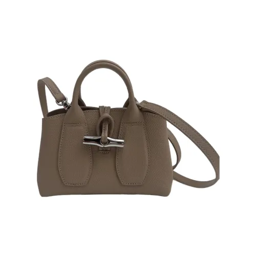 LONGCHAMP Roseau Cow Leather Big Bag Crossbody Handbag Mini Women's Tan