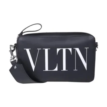 Valentino Vltn Logo Printed Zip Up Shoulder Bag