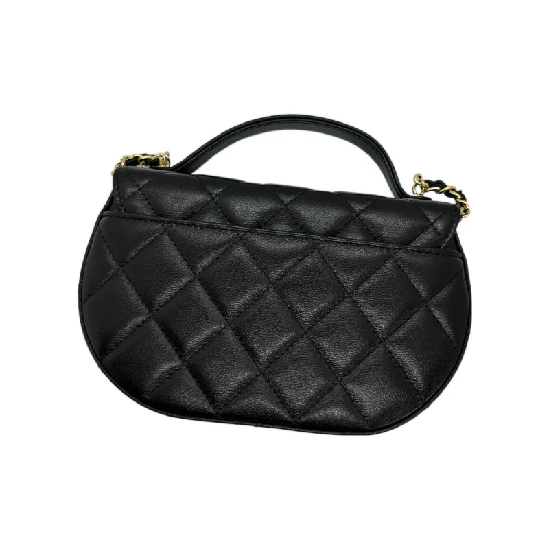 CHANEL Calfskin Messenger Bag, Crossbody Bag, Shoulder Bag Women's Black-4