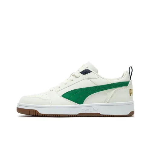 PUMA Rebound V6 Skateboard Shoes Unisex Low-Top White/Green