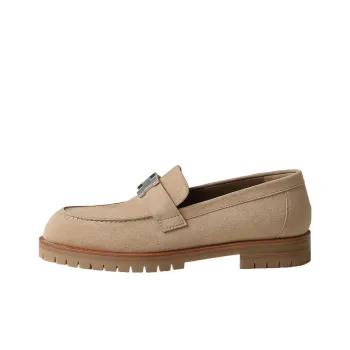 HERMES Faubourg Loafers Women's Beige