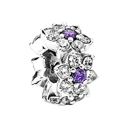 Pandora 925 Sterling Silver Pendants Unisex Silver/Purple-3
