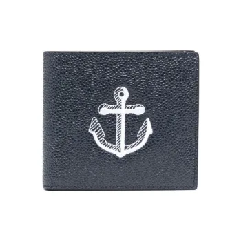 THOM BROWNE· Pebble Textured Calfskin Wallet Men's Marine Blue