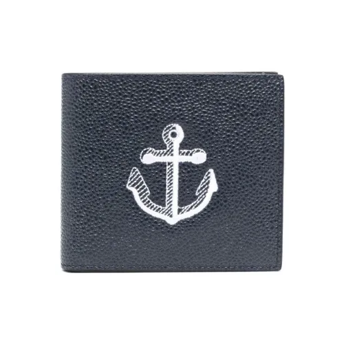 THOM BROWNE· Pebbled Textured Calfskin Wallet Men's Marine Blue