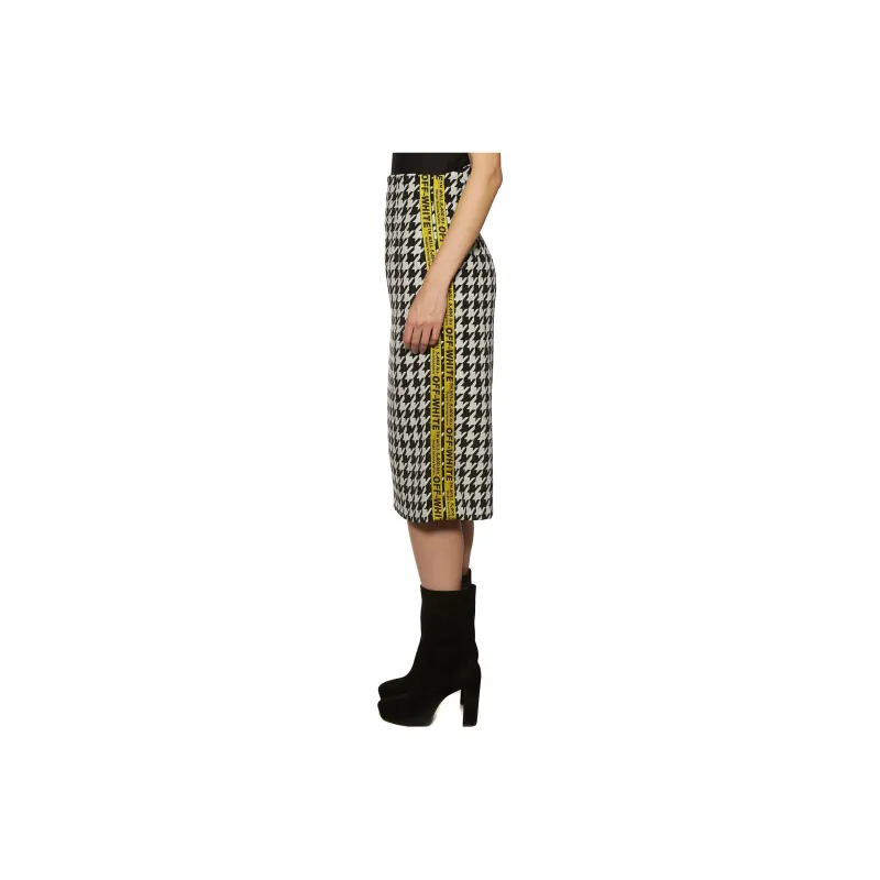 OFF-WHITE Pied De Poule Midi Skirt-2