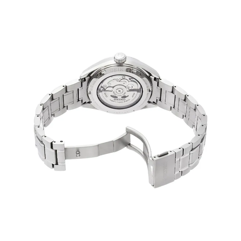 SEIKO Presage Series Automatic Mechanical Movement Titanium Strap Watch 40.8mm Men's Watches Black Dial SARX057-2