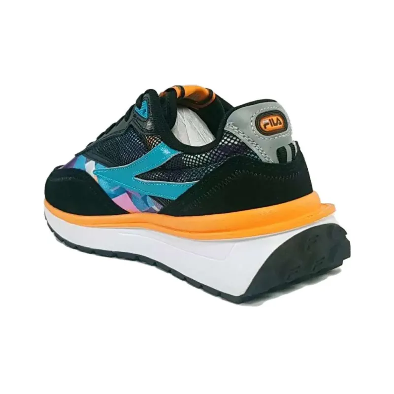 FILA Renno Premium Anti-Slip Wear-Resistant Low-Top Casual Shoes Men's Black Blue-2