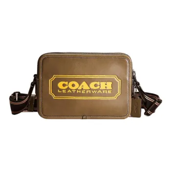 COACH Charter Calfskin Camera Bag, Shoulder Bag, Crossbody Bag Medium Size Women's Army Green