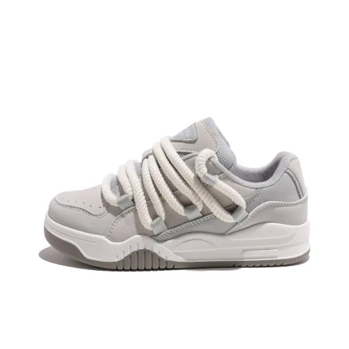 HUANQIU Slip Resistant, Abrasion Resistant, Breathable Low Top Skateboard Shoes Women's Gray