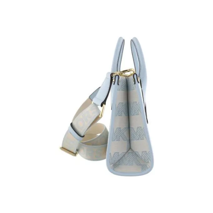 MICHAEL KORS Mirella Cotton Tote Bag, Shopping Bag, Handbag, Shoulder Bag, Crossbody Bag Trumpets Women's Blue-2