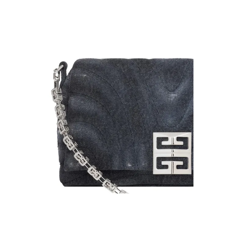 GIVENCHY Washable Denim Shoulder Bag Crossbody Bag Small Size Women's Black-3