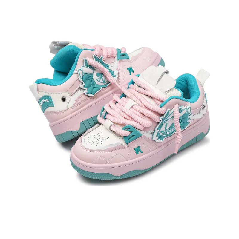 MR.PESIN Evil Rabbit Collection Anti Slip And Wear Resistant Breathable Low Top Skateboard Shoes Unisex Pink-2