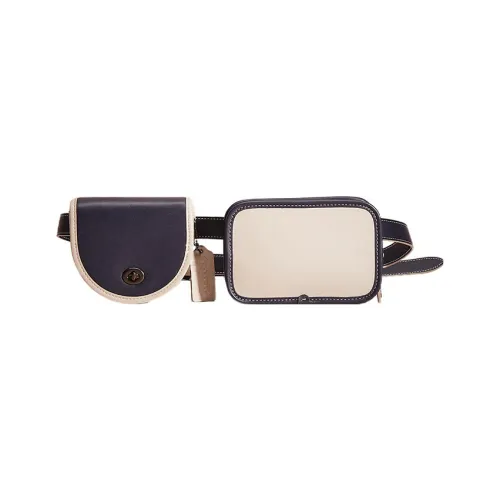 COACH Turnlock Leather Sling Bag Fanny Pack Mini Women's Blue/White