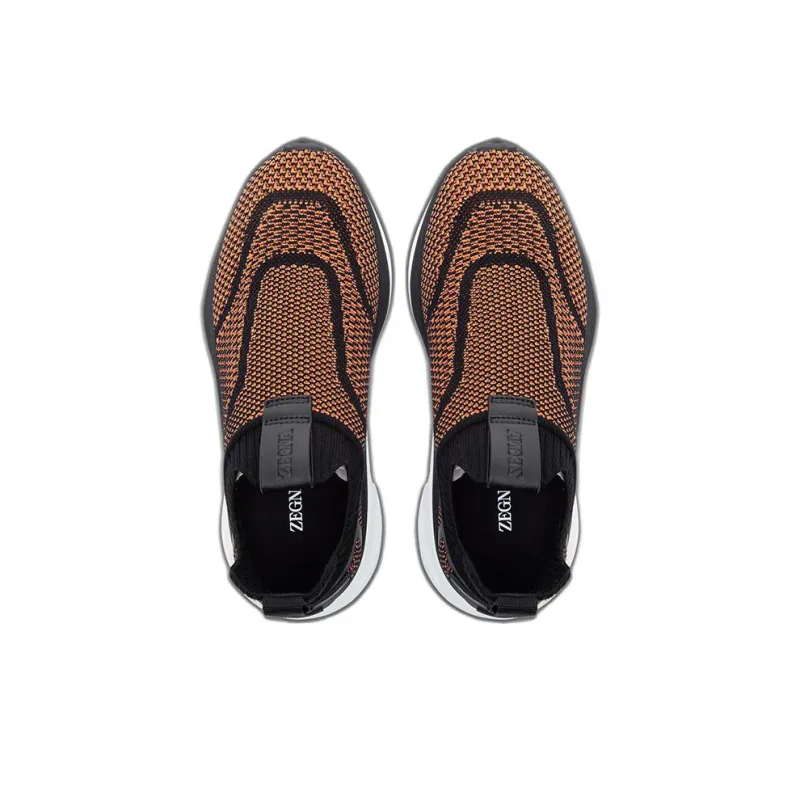Zegna TECHMERINO™ Low Top Casual Shoes Men's Orange-3