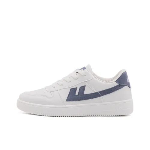 Warrior Small White Shoes Anti Slip Wear Resistant Lightweight Breathable Low Top Skateboard Shoes Men's White Blue