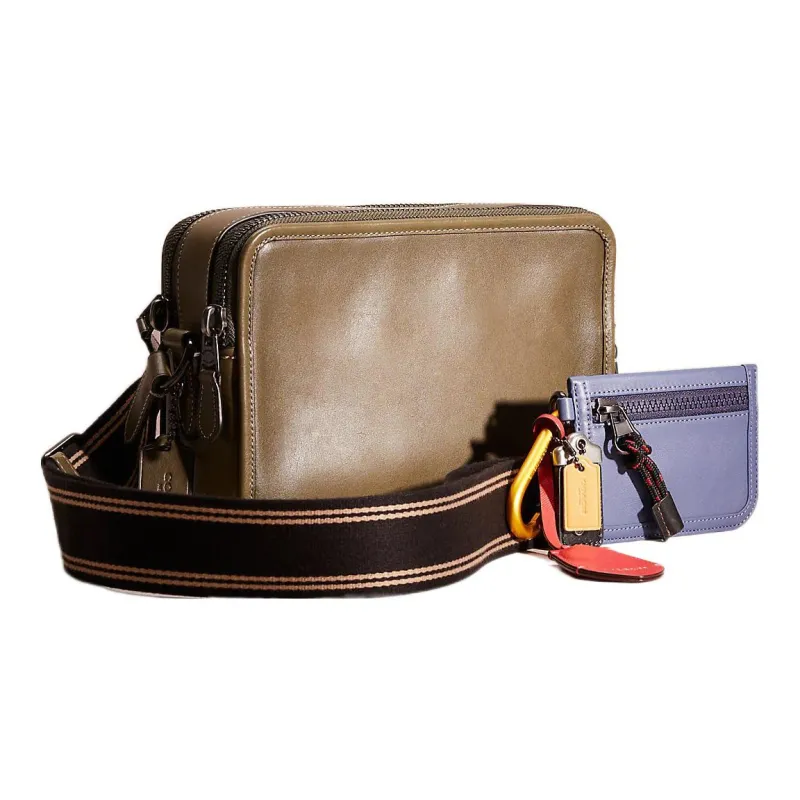 COACH Charter Calfskin Camera Bag, Shoulder Bag, Crossbody Bag Medium Size Women's Army Green-1