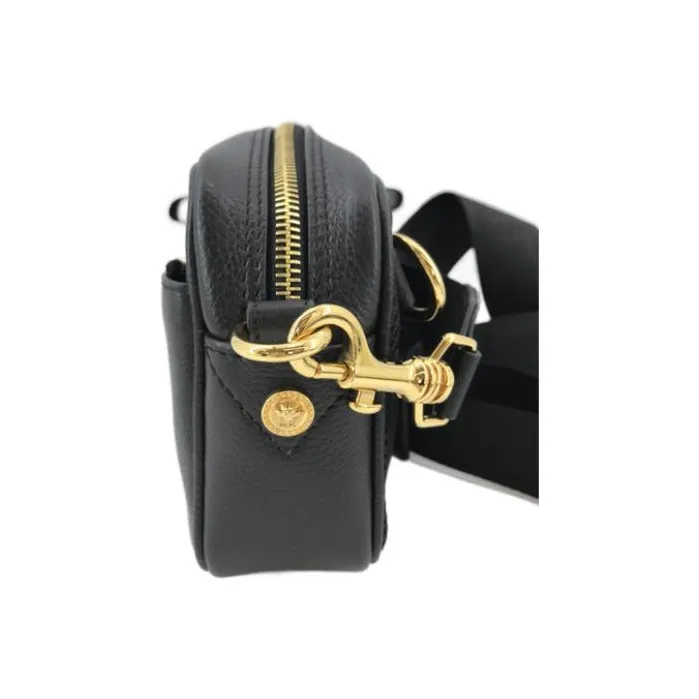 VERSACE Leather Shoulder Bag Crossbody Bag Men's Green-2