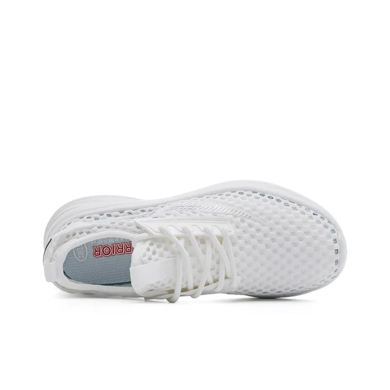 Warrior Wing Series Cushioning Abrasion Resistant Lightweight Slip Resistant Low Top Casual Shoes Unisex White-2