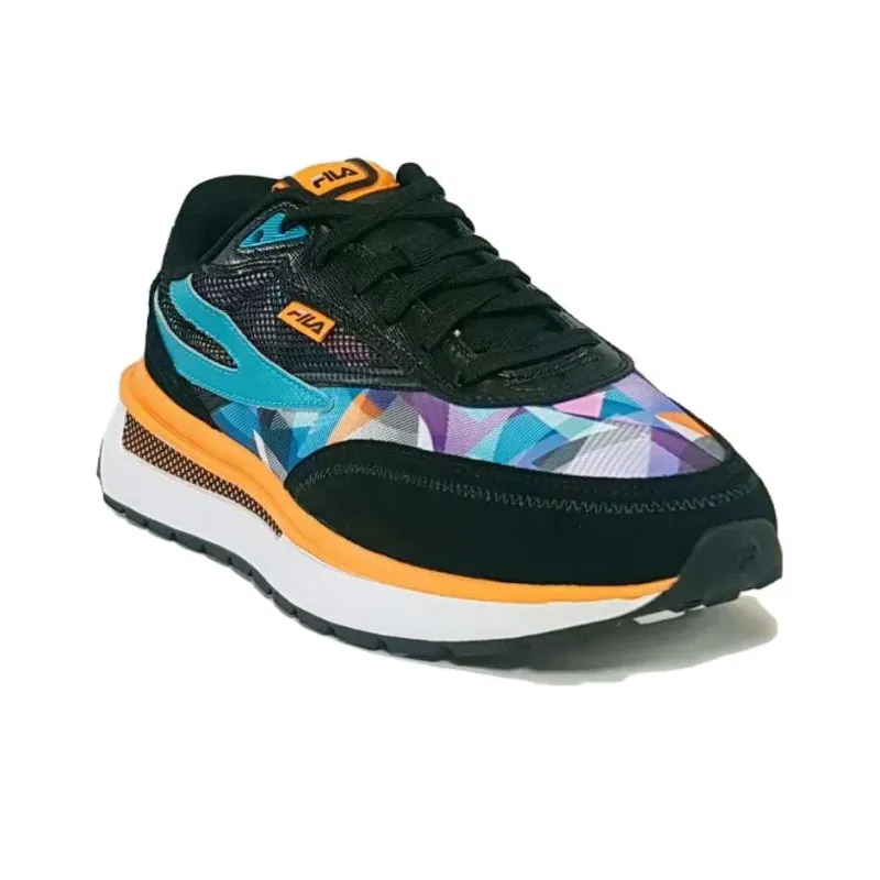 FILA Renno Premium Anti-Slip Wear-Resistant Low-Top Casual Shoes Men's Black Blue-1