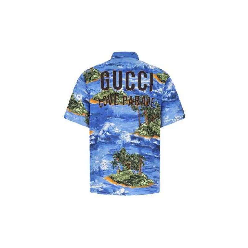 GUCCI Shirts Men Blue-1