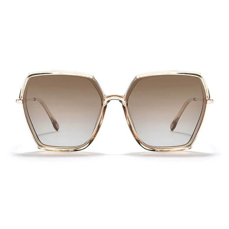 Sagawa TR/Memory Plastic Metal Irregular Shape Sunglasses Unisex-3