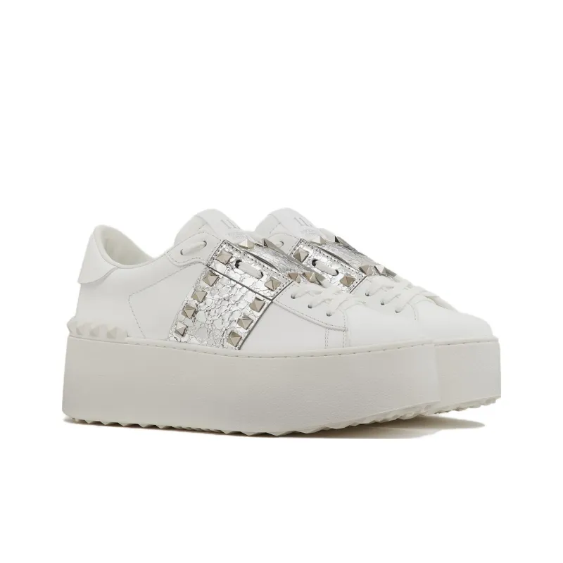 Valentino Garavani Rockstud Untitled Metallic Flatform Sneakers-2