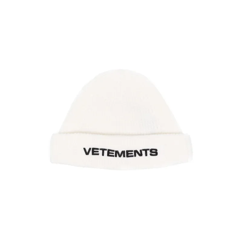 Vetements Logo embroidered Ribbed knit Beanie-0
