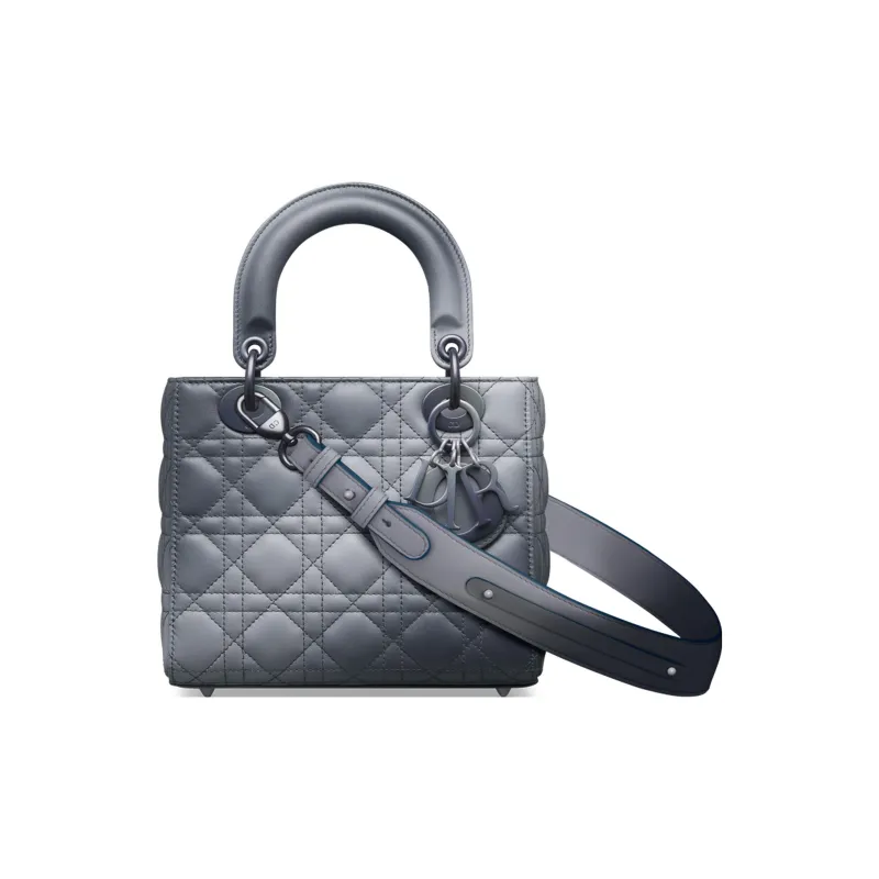 DIOR Lady Dior Cangrid Lambskin Lady Dior Bag, Shoulder Bag, Crossbody Bag, Handbag Trumpets Women's Ethereal Gray-0