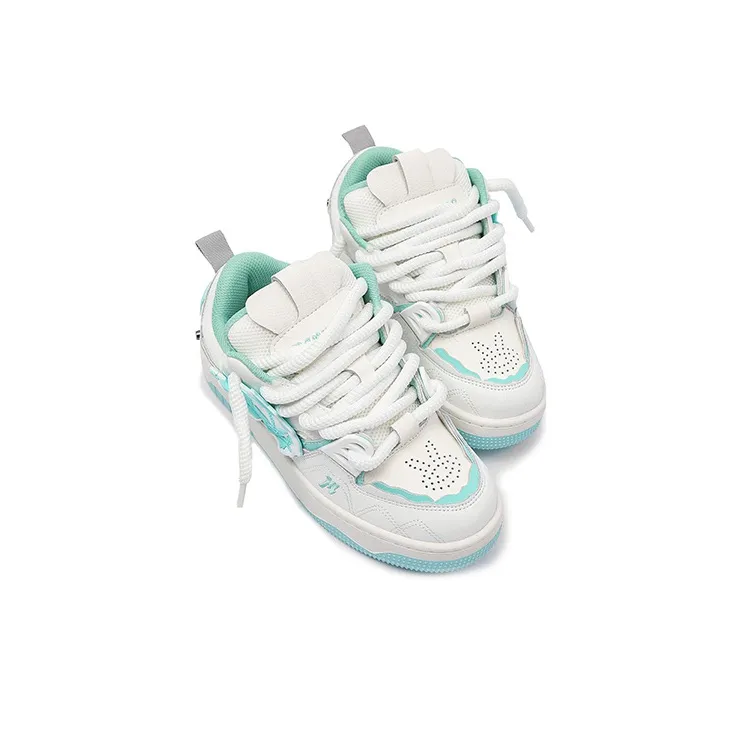 MR.PESIN Evil Rabbit Collection Anti Slip And Wear Resistant Breathable Low Top Skateboard Shoes Unisex Cyan-3