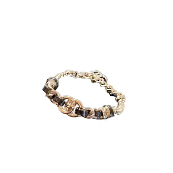 CHANEL Bracelets Women's Black/Gold