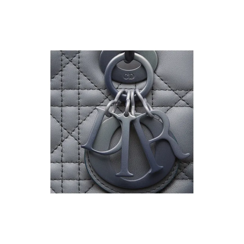 DIOR Lady Dior Cangrid Lambskin Lady Dior Bag, Shoulder Bag, Crossbody Bag, Handbag Trumpets Women's Ethereal Gray-3