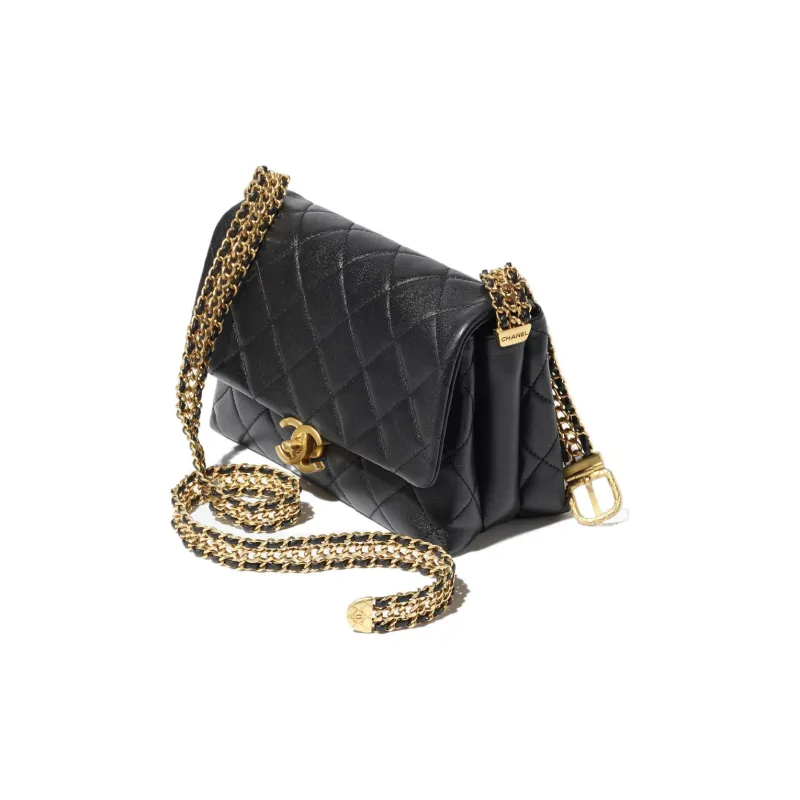 CHANEL Calfskin Crossbody Bag, Shoulder Bag Mini Women's Black-2