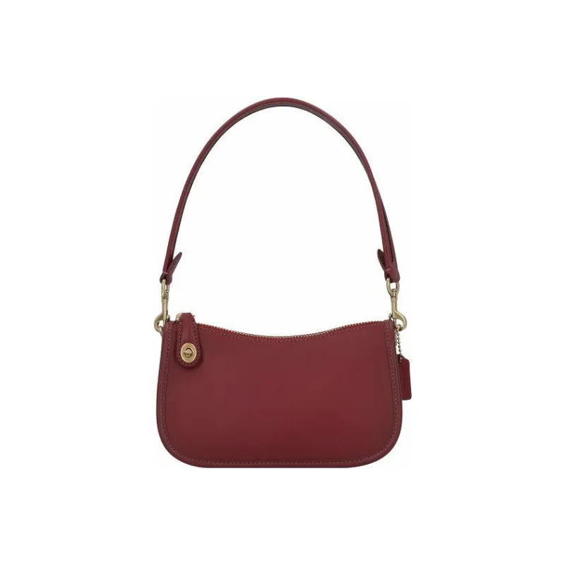 COACH Swinger Glove Tanning Shoulder Bag, Handbag, Shoulder Bag Women's Cherry Red-0