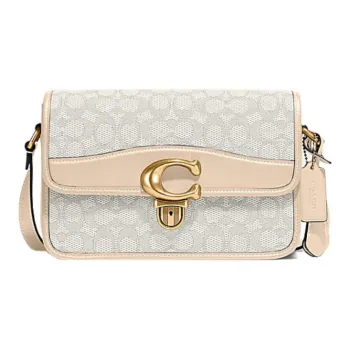 COACH Studio Cow Leather With Textile Envelope Bag Shoulder Bags Women's Ivory White