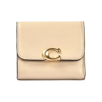 COACH Bandit Cow Leather Card Holder Wallet Women's Ecru