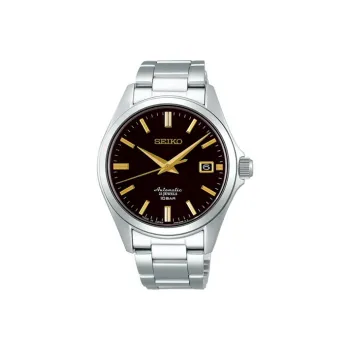 SEIKO Automatic Mechanical Movement Stainless Steel Strap Watch 41mm Unisex Black Dial SZSB014