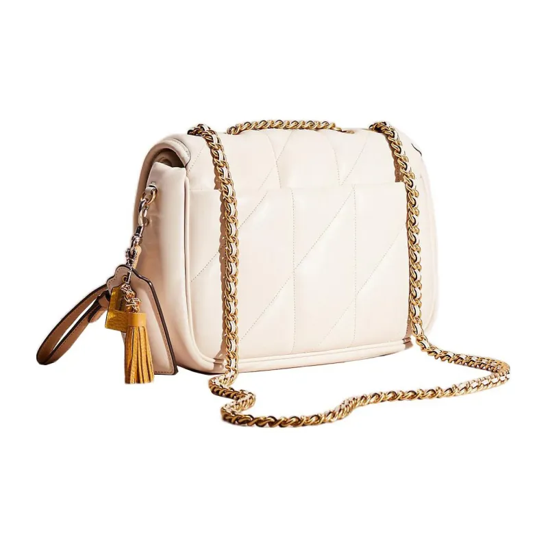 COACH Madison Nappa Leather Pillow Bag Handbag, Shoulder Bag Medium Size Women's Cream White-1