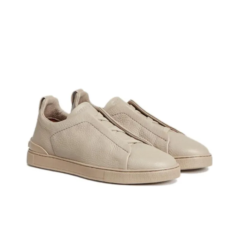 Zegna Low Top Skateboard Shoes Men's Ecru-1