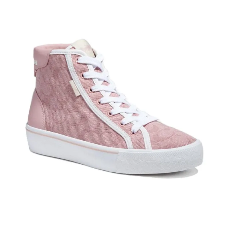 COACH CitySole High Top Skateboard Shoes Women's Pink-2