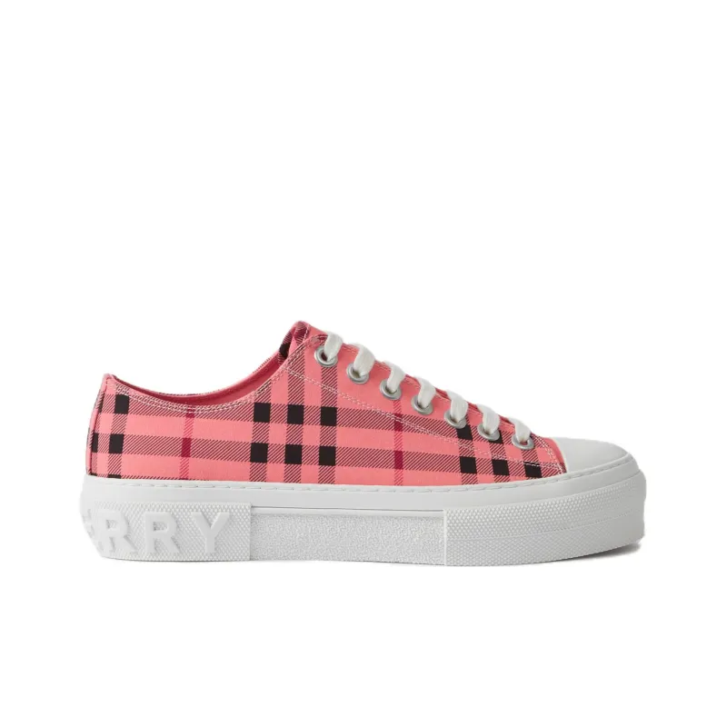 Burberry Low Top Skateboard Shoes Women's White Pink-1