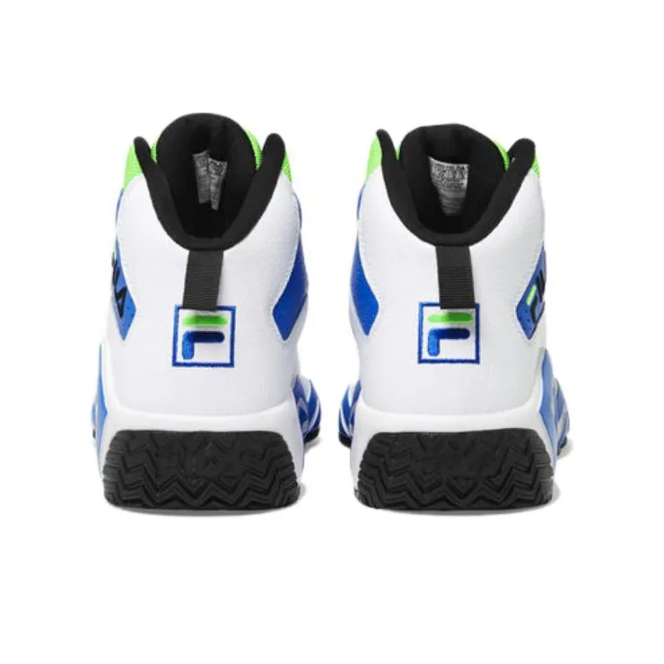 FILA Mashburn Slip-Resistant High-Top Vintage Basketball Shoes Men's White Blue-2