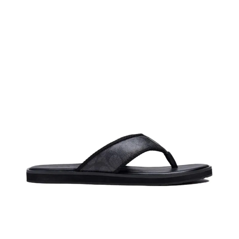 COACH Rubber Sole Flip Flops Women's Black-1