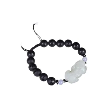 Shujie Hetian Jade Bracelets Pale Greenish White Jade Unisex