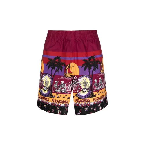 PLEASURES Graphic-print Knee-length Shorts