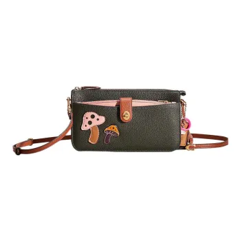 COACH Noa Pop-Up Pebbled Leather Messenger Bag Shoulder Bag Crossbody Bag Small Size Women's Black/Red